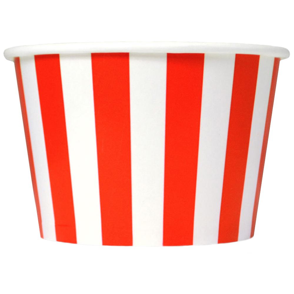 UNIQ® 8 oz Red Striped Madness Ice Cream Cups
