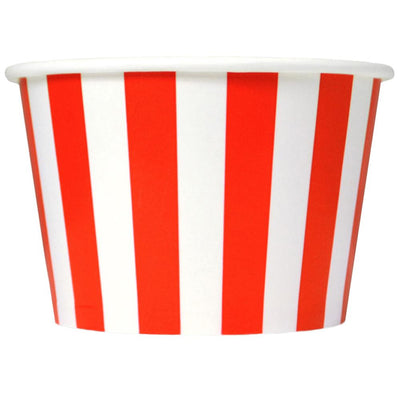 UNIQ® 8 oz Red Striped Madness Ice Cream Cups