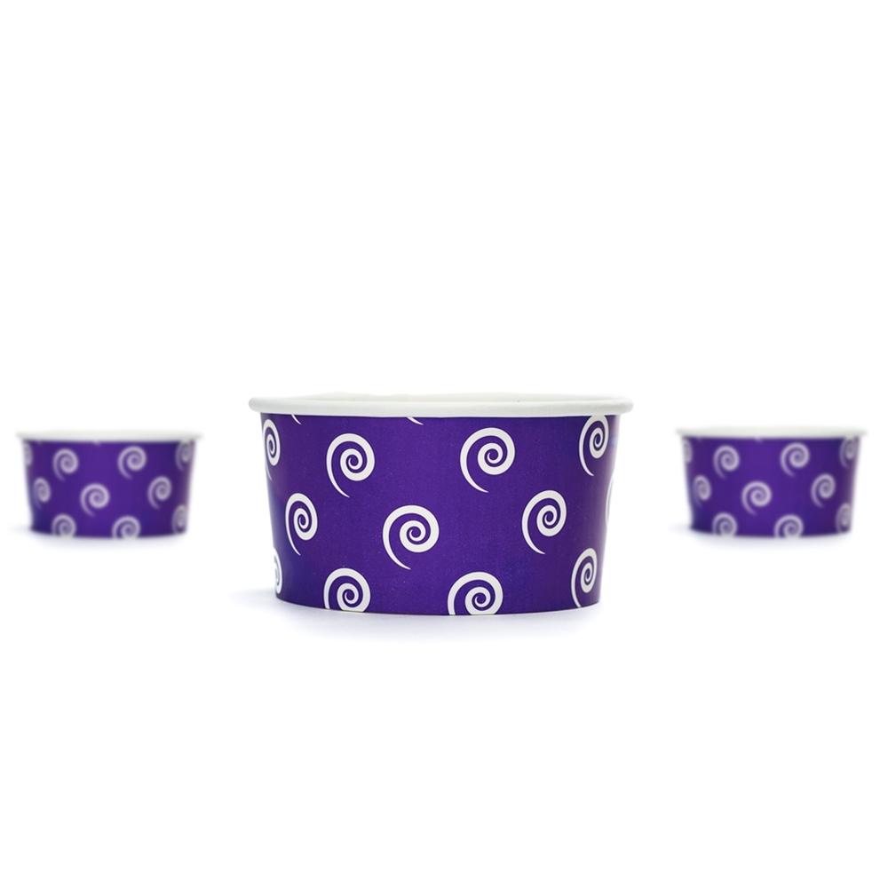 UNIQ® 4 oz Purple Swirls and Twirls Ice Cream Cups