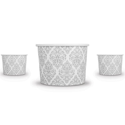 UNIQ® 8 oz Elegant Silver Ice Cream Cups