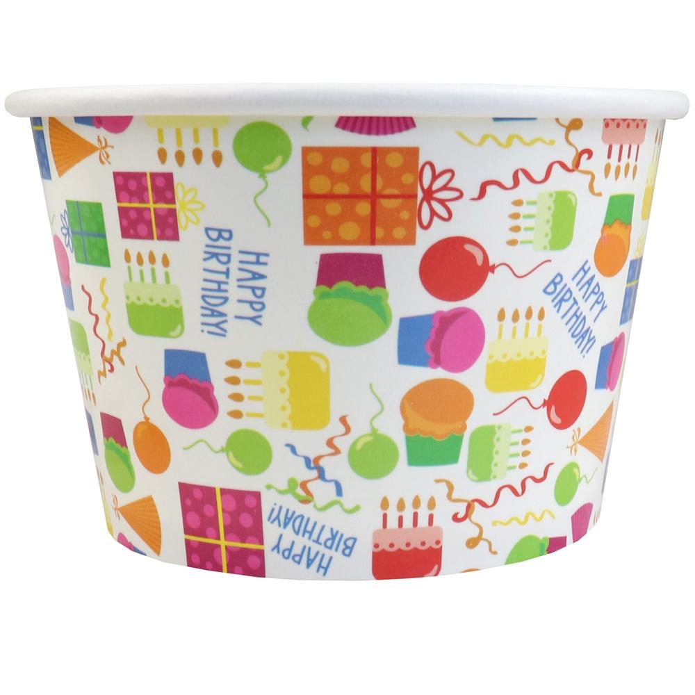 UNIQ® 8 oz Happy Birthday Ice Cream Cups