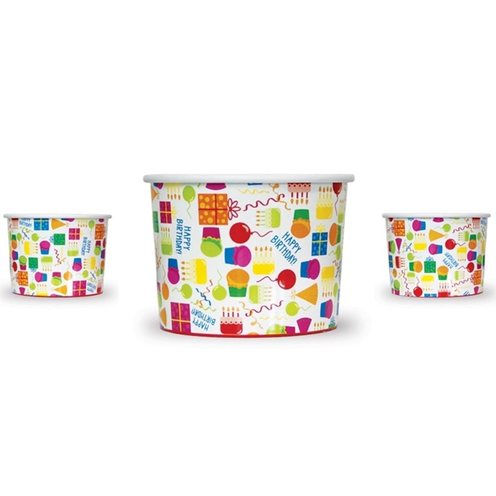 UNIQ® 8 oz Happy Birthday Ice Cream Cups