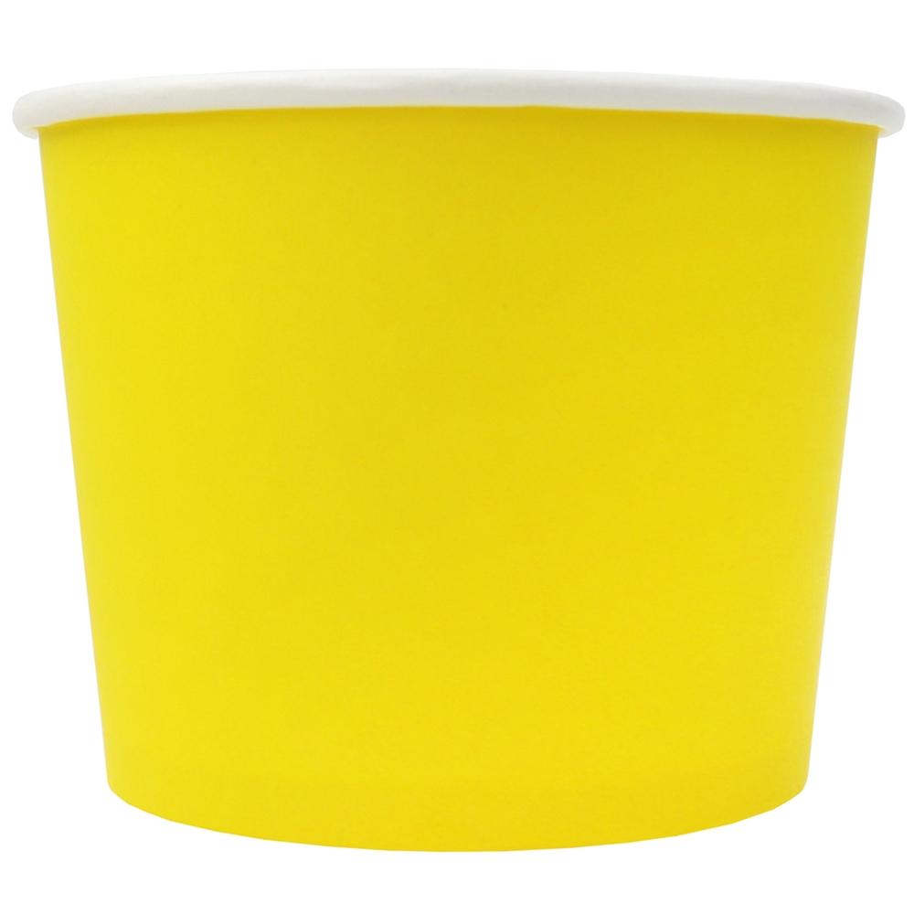 UNIQ® 12 oz Yellow Eco-Friendly Compostable Ice Cream Cups