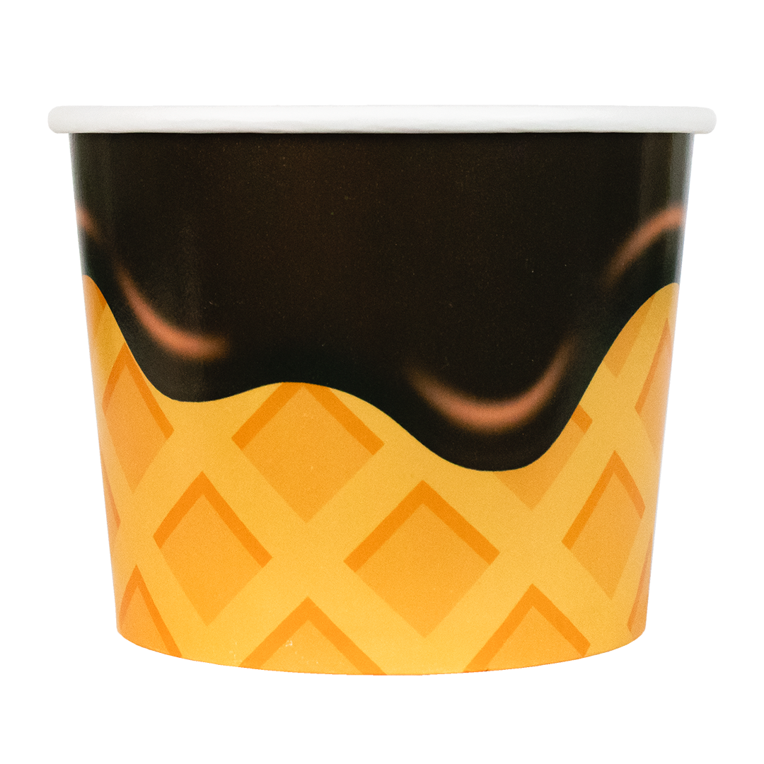 UNIQ® 12 oz Chocolate Drip Waffle Cone Ice Cream Cups