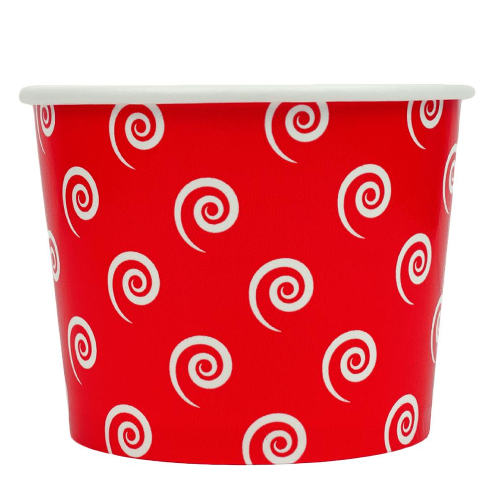UNIQ® 12 oz Red Swirls and Twirls Ice Cream Cups