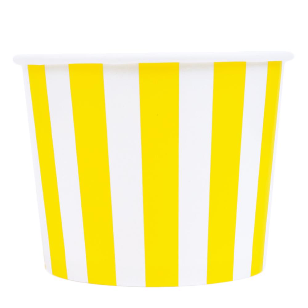 UNIQ® 12 oz Yellow Striped Madness Ice Cream Cups