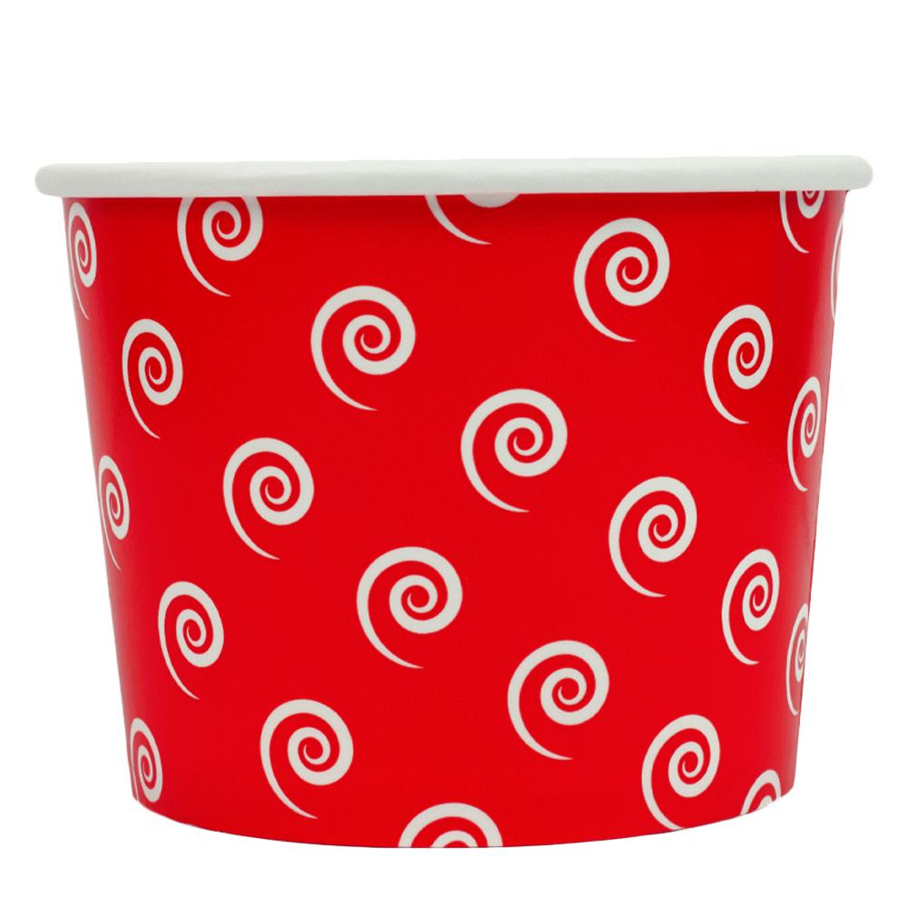UNIQ® 16 oz Red Swirls and Twirls Ice Cream Cups