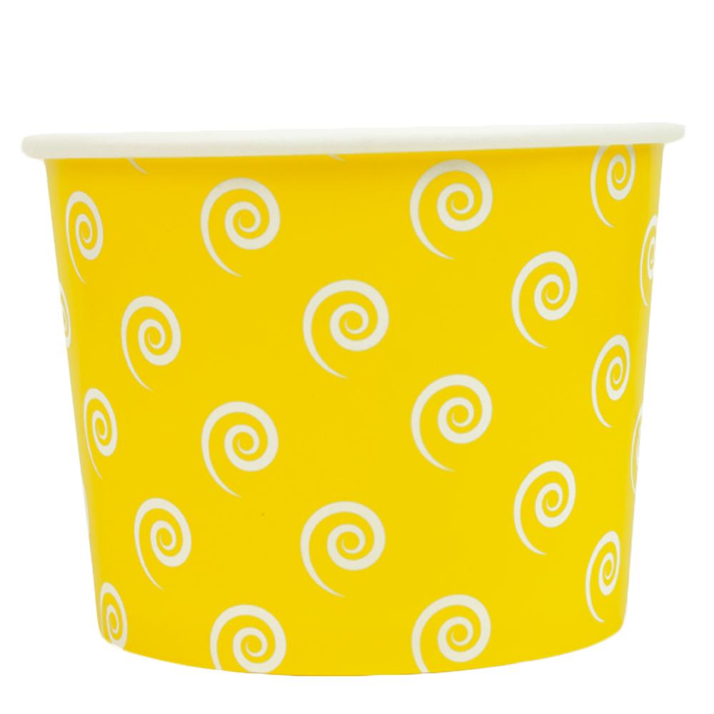 UNIQ® 16 oz Yellow Swirls and Twirls Ice Cream Cups