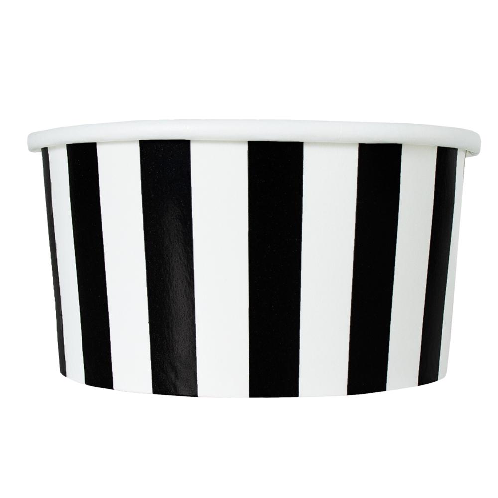 UNIQ® 6 oz Black Striped Madness Ice Cream Cups