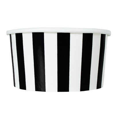 UNIQ® 6 oz Black Striped Madness Ice Cream Cups