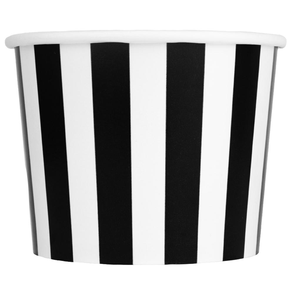 UNIQ® 12 oz Black Striped Madness Ice Cream Cups
