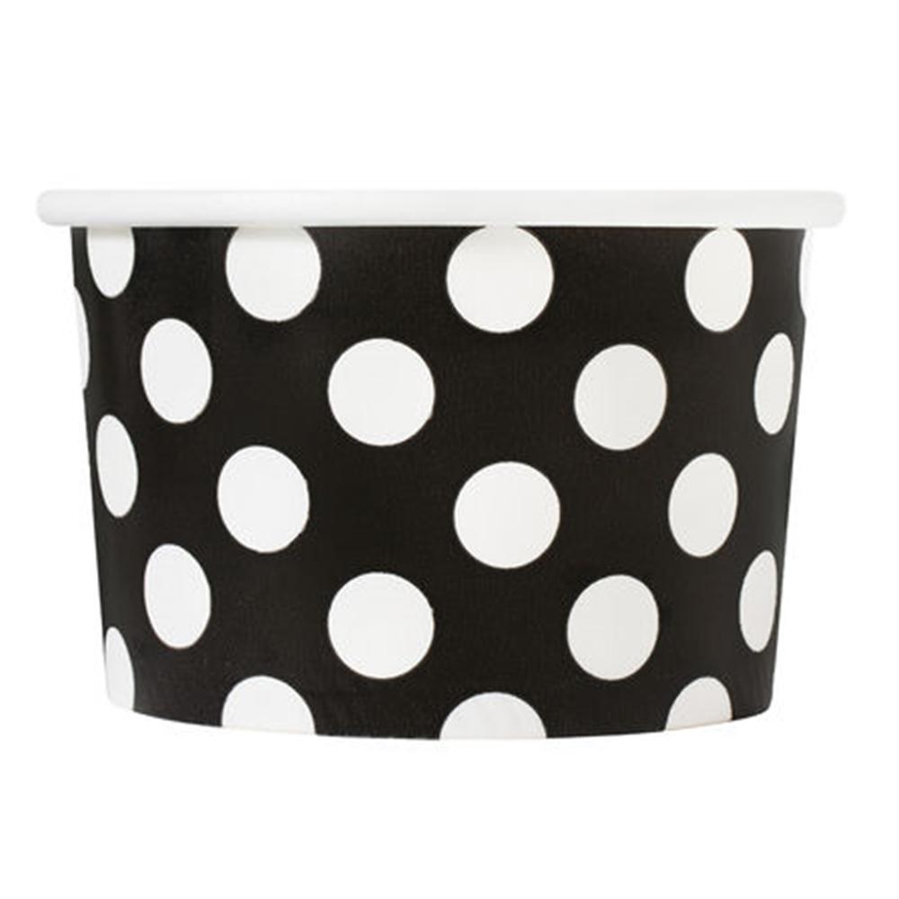UNIQ® 4 oz Black Polka Dotty Ice Cream Cups