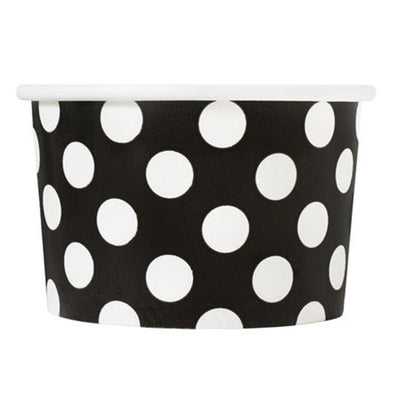UNIQ® 4 oz Black Polka Dotty Ice Cream Cups