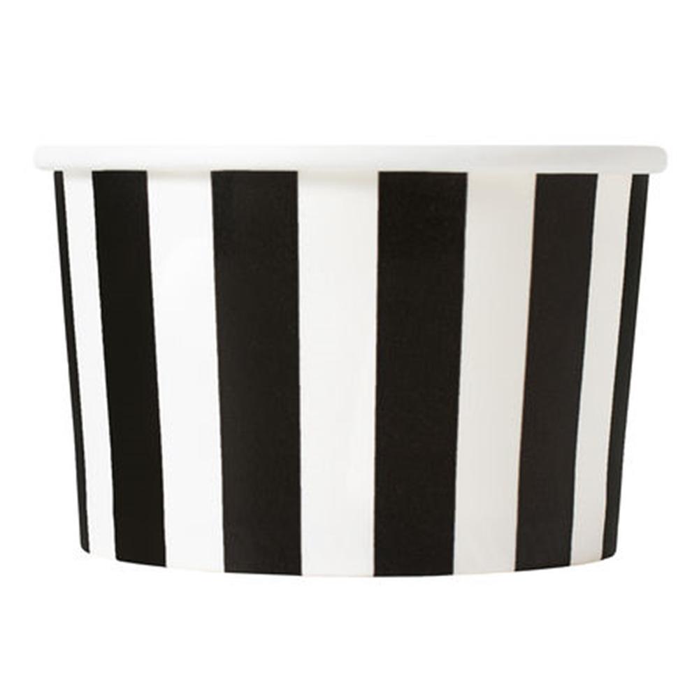UNIQ® 4 oz Black Striped Madness Ice Cream Cups