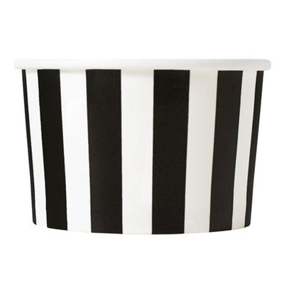 UNIQ® 4 oz Black Striped Madness Ice Cream Cups