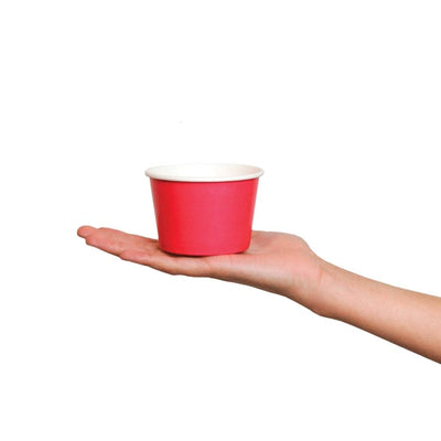 UNIQ® 8 oz Pink Eco-Friendly Compostable Ice Cream Cups