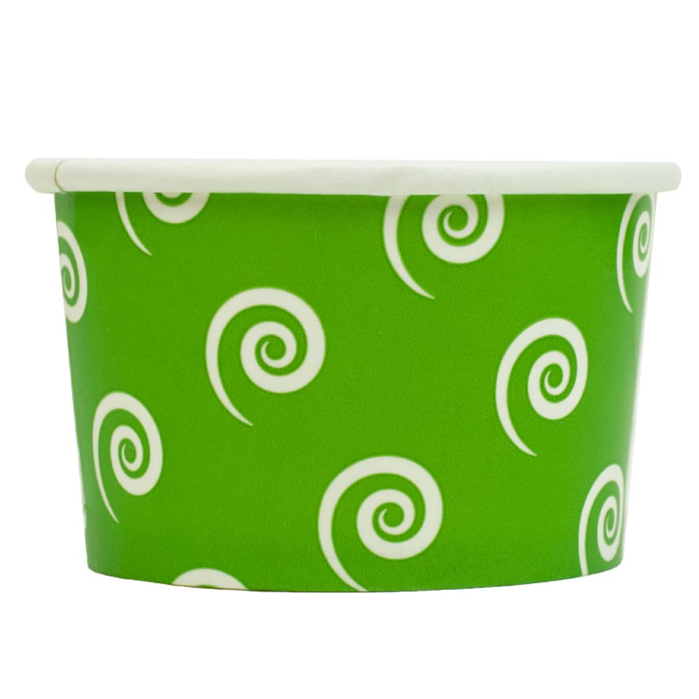 UNIQ® 4 oz Green Swirls and Twirls Ice Cream Cups