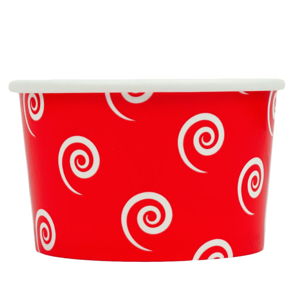 UNIQ® 4 oz Red Swirls and Twirls Ice Cream Cups