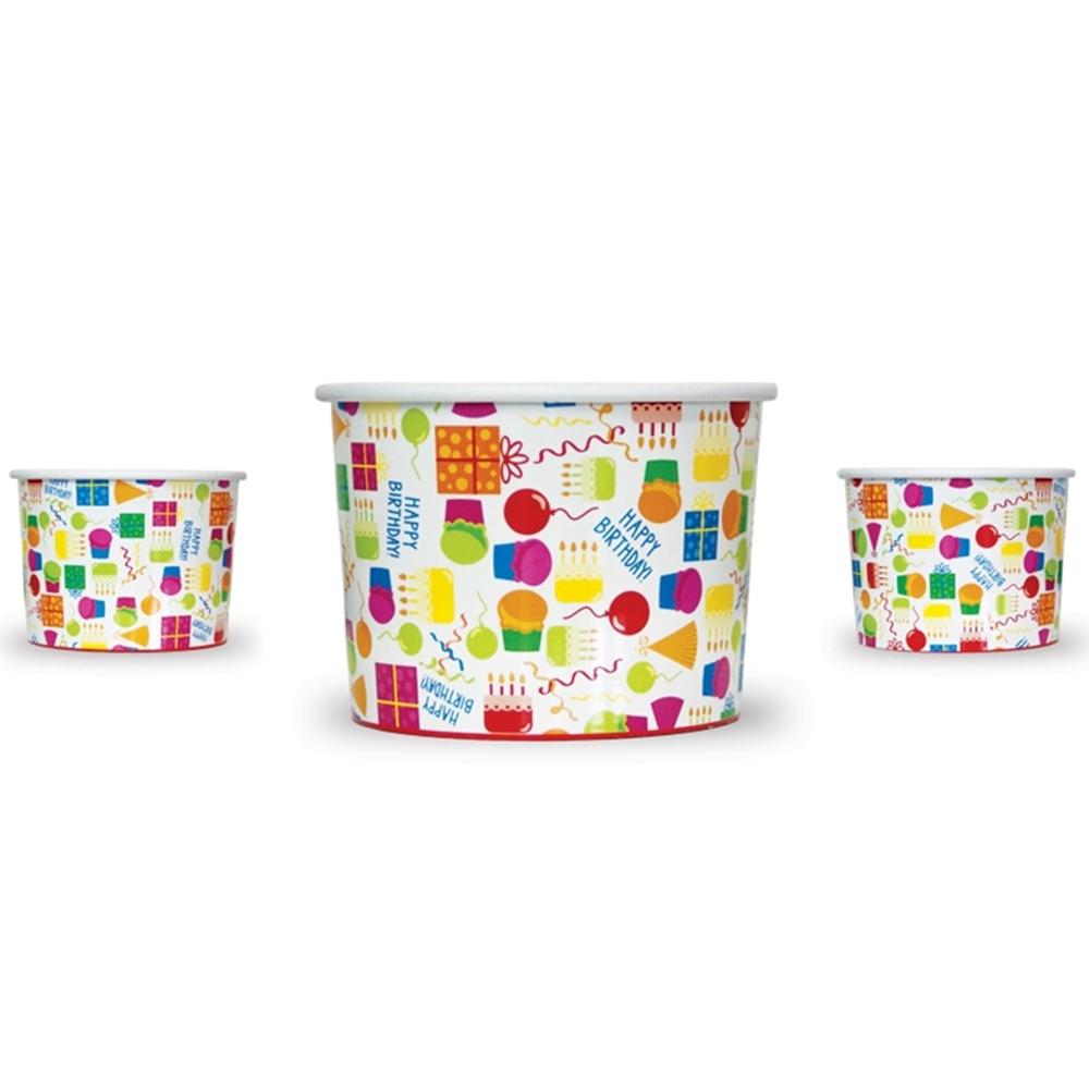UNIQ® 12 oz Happy Birthday Ice Cream Cups