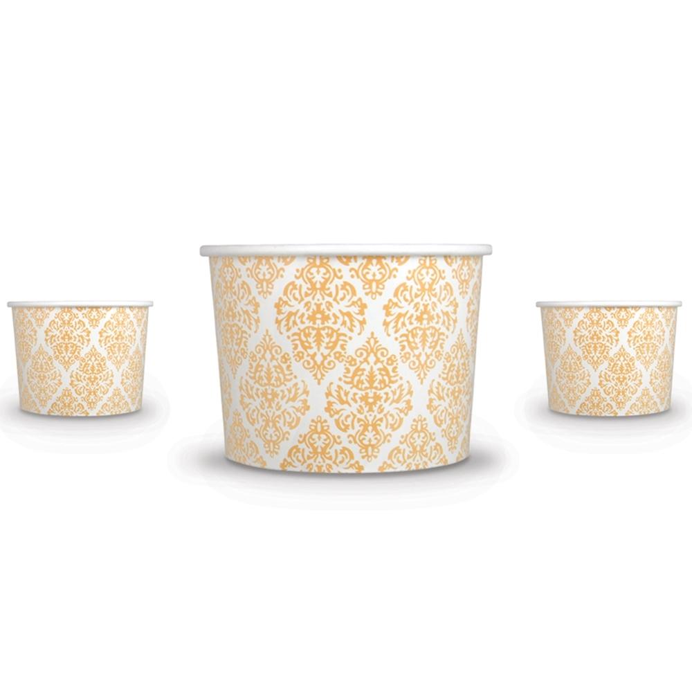 UNIQ® 12 oz Elegant Gold Ice Cream Cups