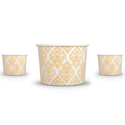 UNIQ® 12 oz Elegant Gold Ice Cream Cups