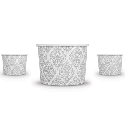 UNIQ® 12 oz Elegant Silver Ice Cream Cups