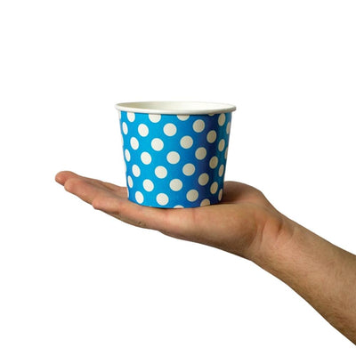 UNIQ® 12 oz Blue Polka Dotty Ice Cream Cups