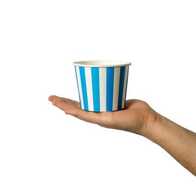 UNIQ® 12 oz Blue Striped Madness Ice Cream Cups