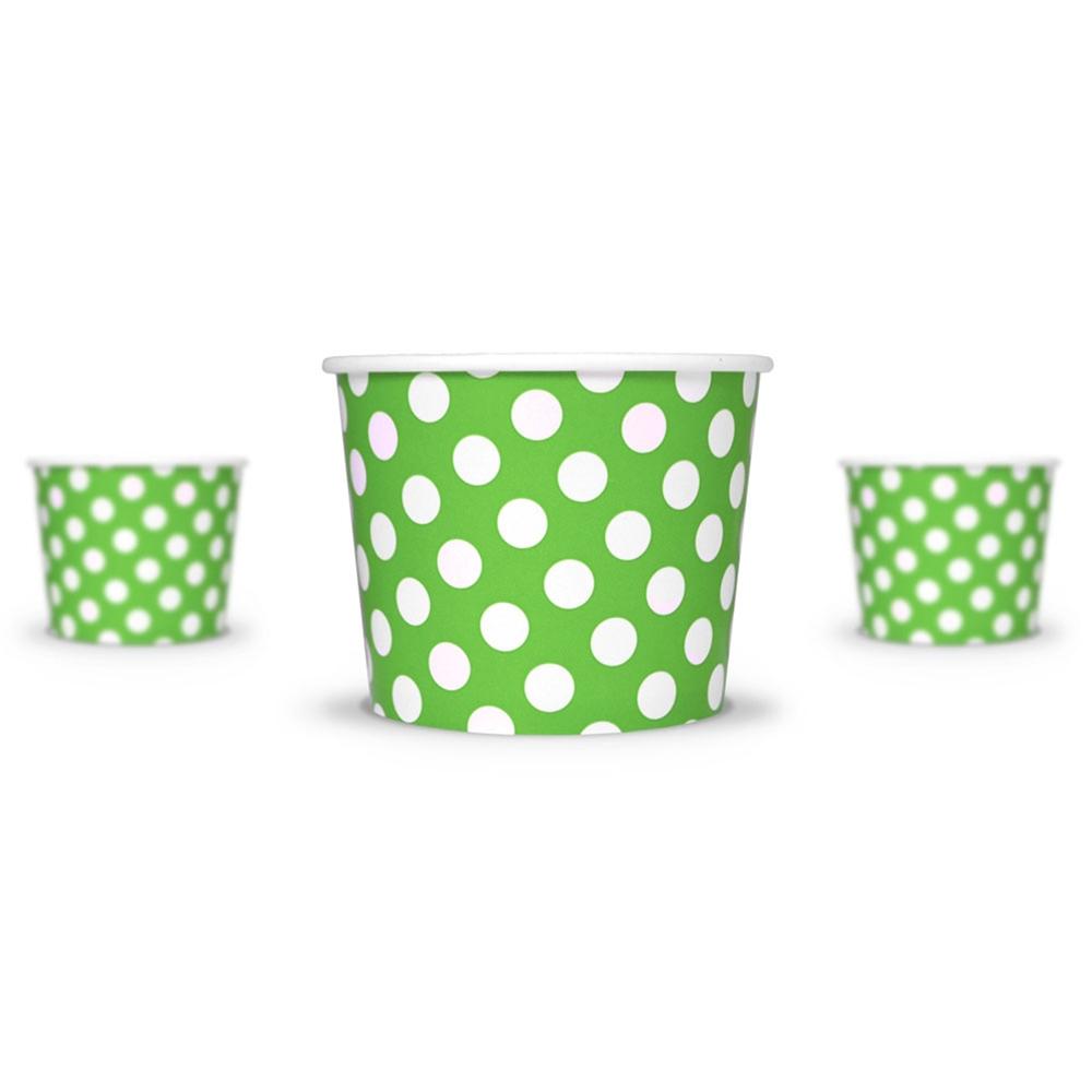 UNIQ® 12 oz Green Polka Dotty Ice Cream Cups