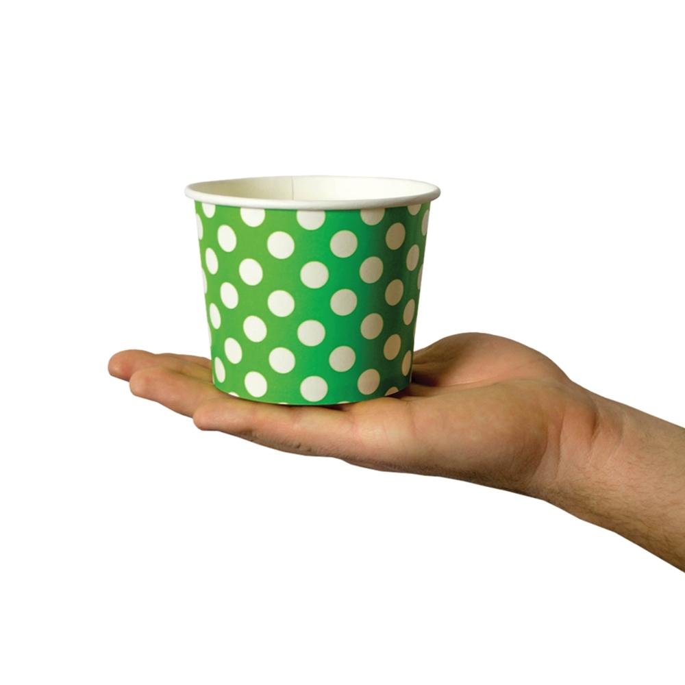 UNIQ® 12 oz Green Polka Dotty Ice Cream Cups