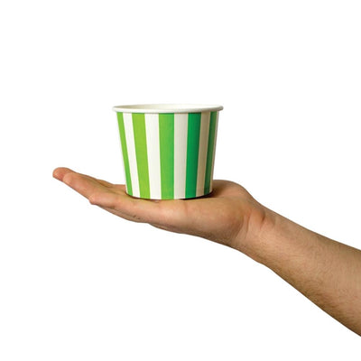 UNIQ® 12 oz Green Striped Madness Ice Cream Cups