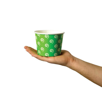 UNIQ® 12 oz Green Swirls and Twirls Ice Cream Cups