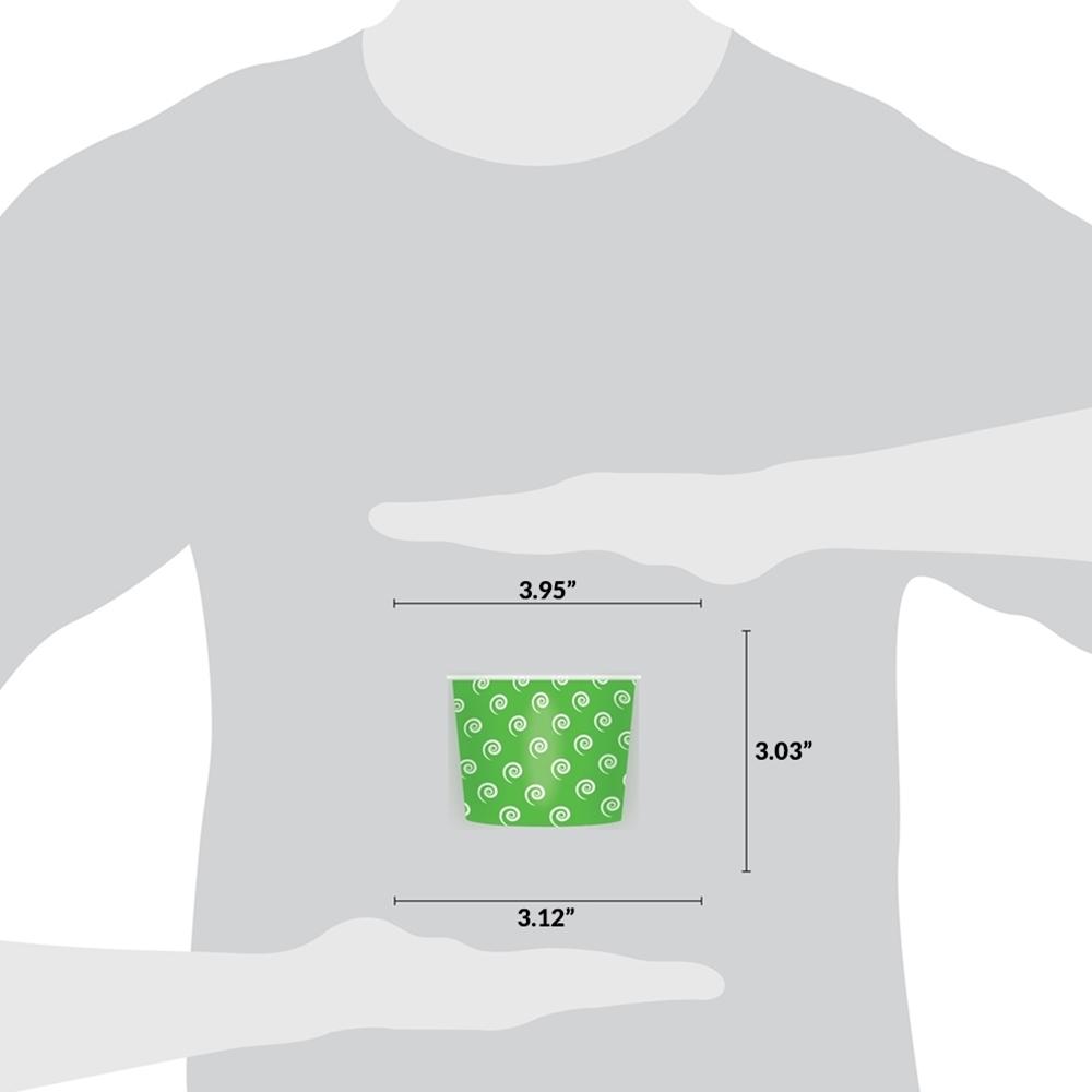 UNIQ® 12 oz Green Swirls and Twirls Ice Cream Cups