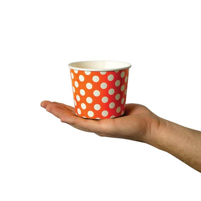 UNIQ® 12 oz Orange Polka Dotty Ice Cream Cups