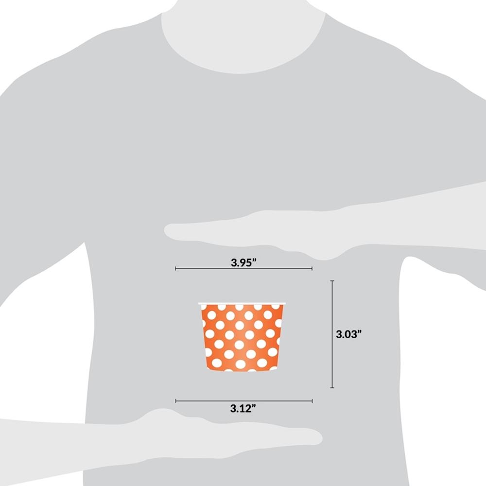 UNIQ® 12 oz Orange Polka Dotty Ice Cream Cups