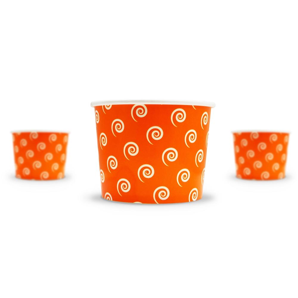 UNIQ® 12 oz Orange Swirls and Twirls Ice Cream Cups
