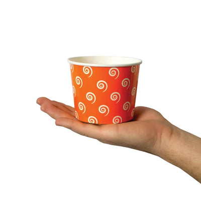 UNIQ® 12 oz Orange Swirls and Twirls Ice Cream Cups