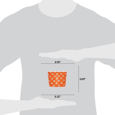 UNIQ® 12 oz Orange Swirls and Twirls Ice Cream Cups
