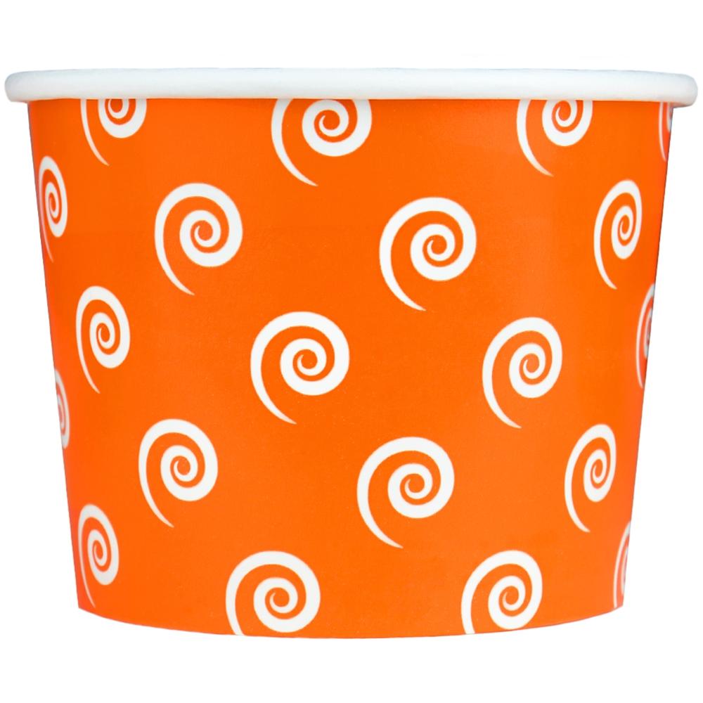 UNIQ® 12 oz Orange Swirls and Twirls Ice Cream Cups