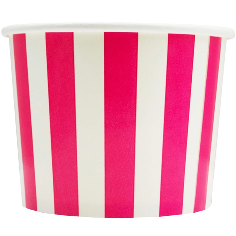 UNIQ® 12 oz Pink Striped Madness Ice Cream Cups