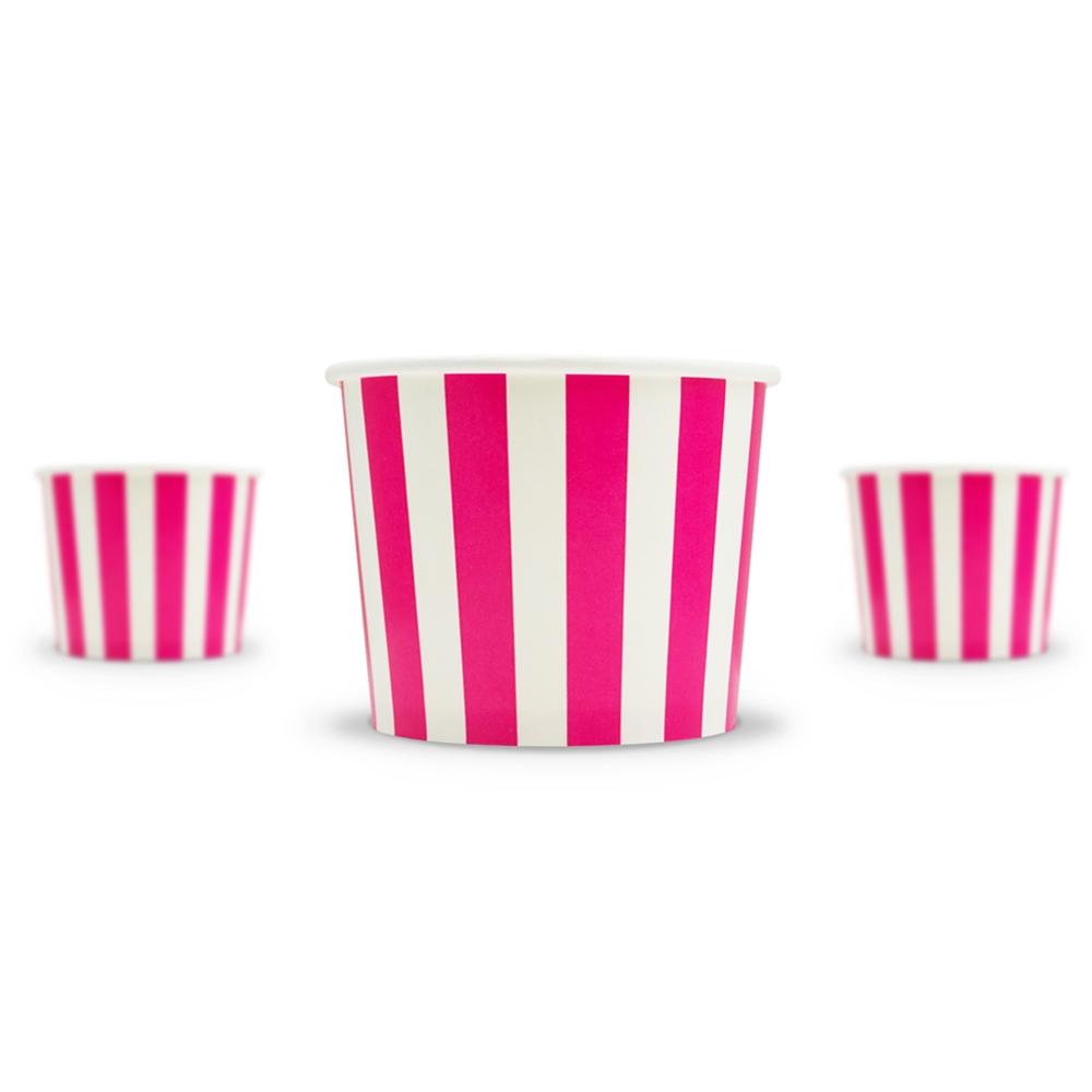 UNIQ® 12 oz Pink Striped Madness Ice Cream Cups