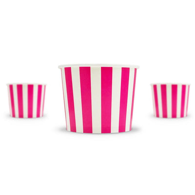 UNIQ® 12 oz Pink Striped Madness Ice Cream Cups