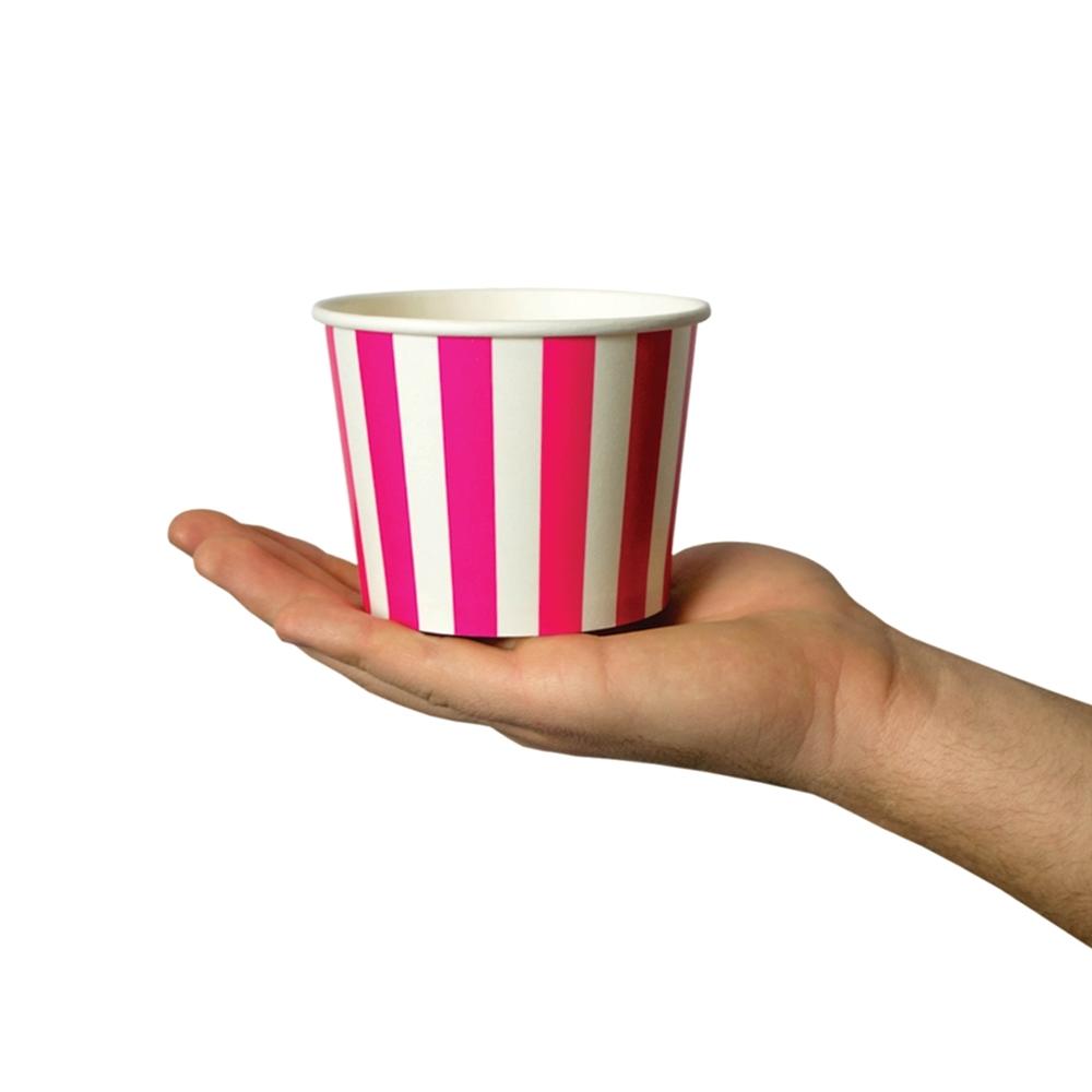 UNIQ® 12 oz Pink Striped Madness Ice Cream Cups