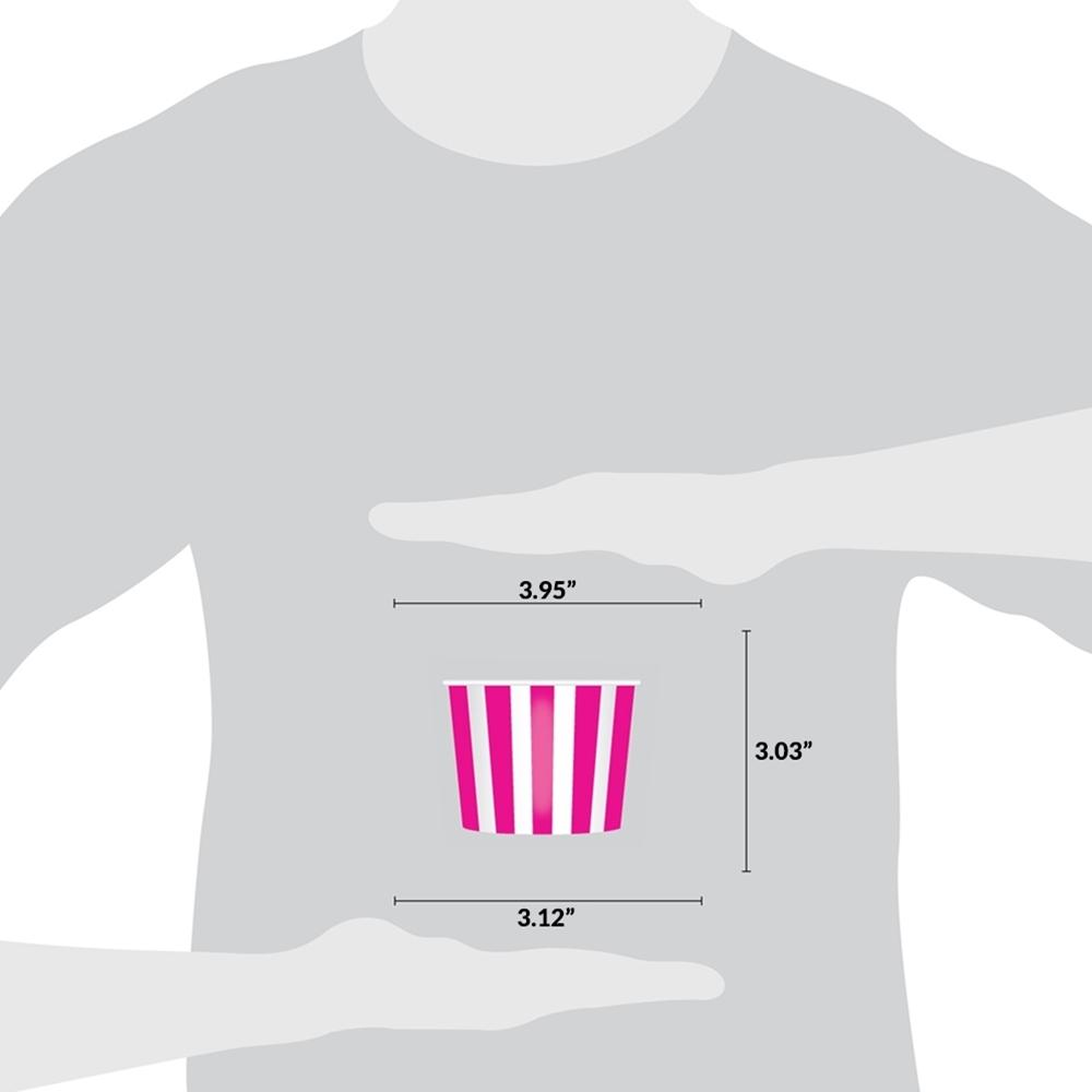 UNIQ® 12 oz Pink Striped Madness Ice Cream Cups