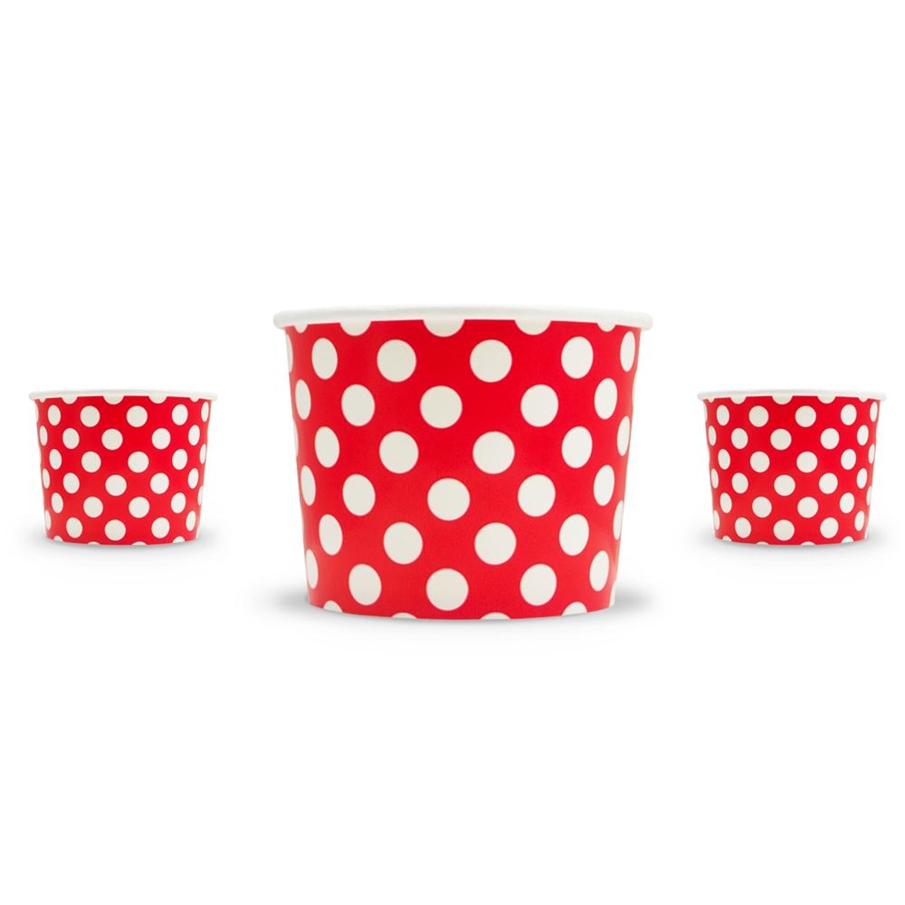 UNIQ® 12 oz Red Polka Dotty Ice Cream Cups