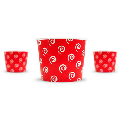 UNIQ® 12 oz Red Swirls and Twirls Ice Cream Cups