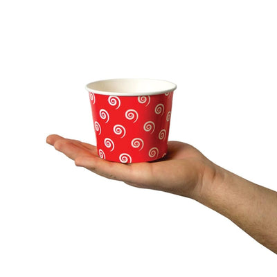 UNIQ® 12 oz Red Swirls and Twirls Ice Cream Cups