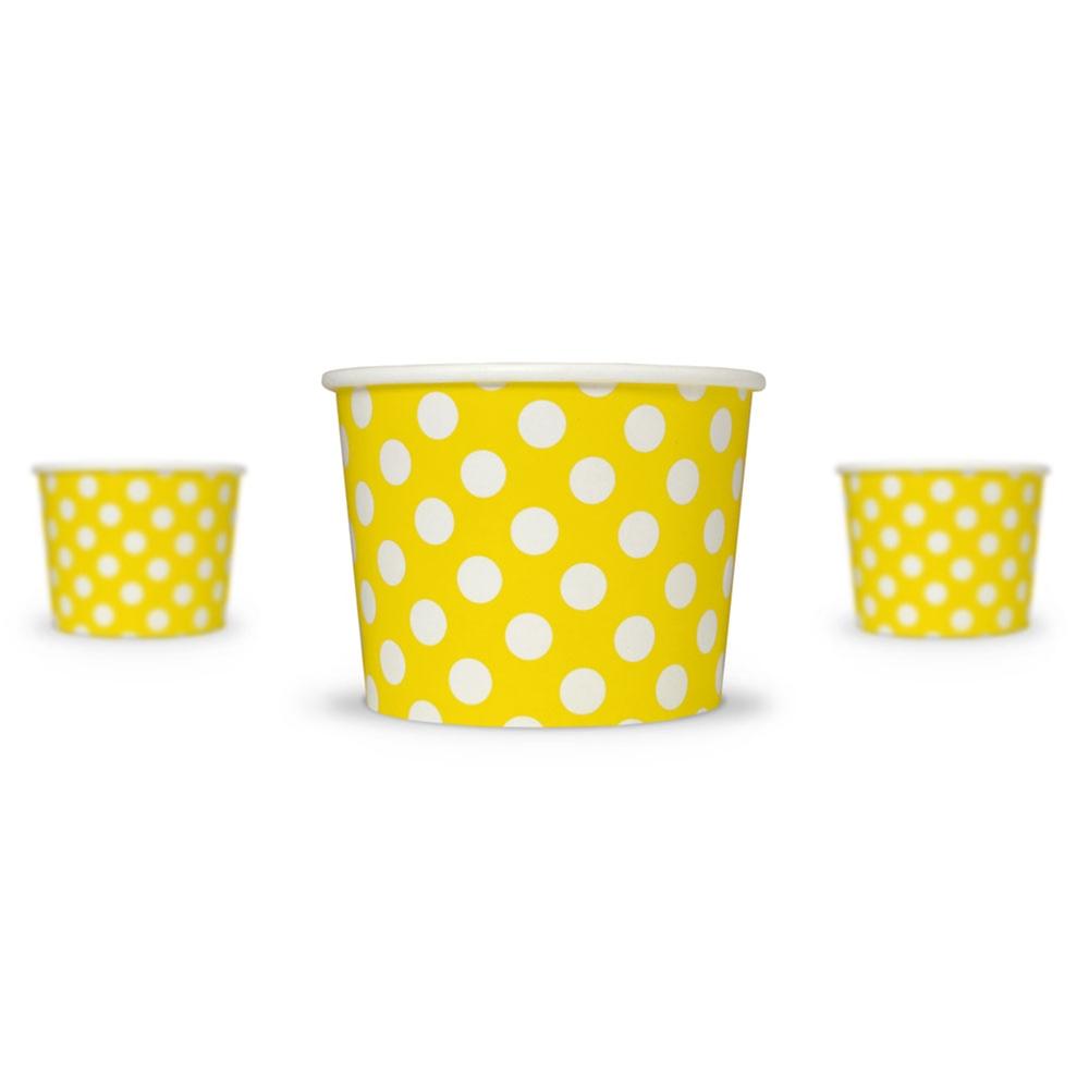 UNIQ® 12 oz Yellow Polka Dotty Ice Cream Cups
