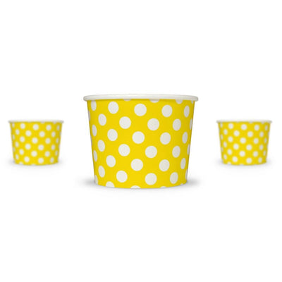 UNIQ® 12 oz Yellow Polka Dotty Ice Cream Cups