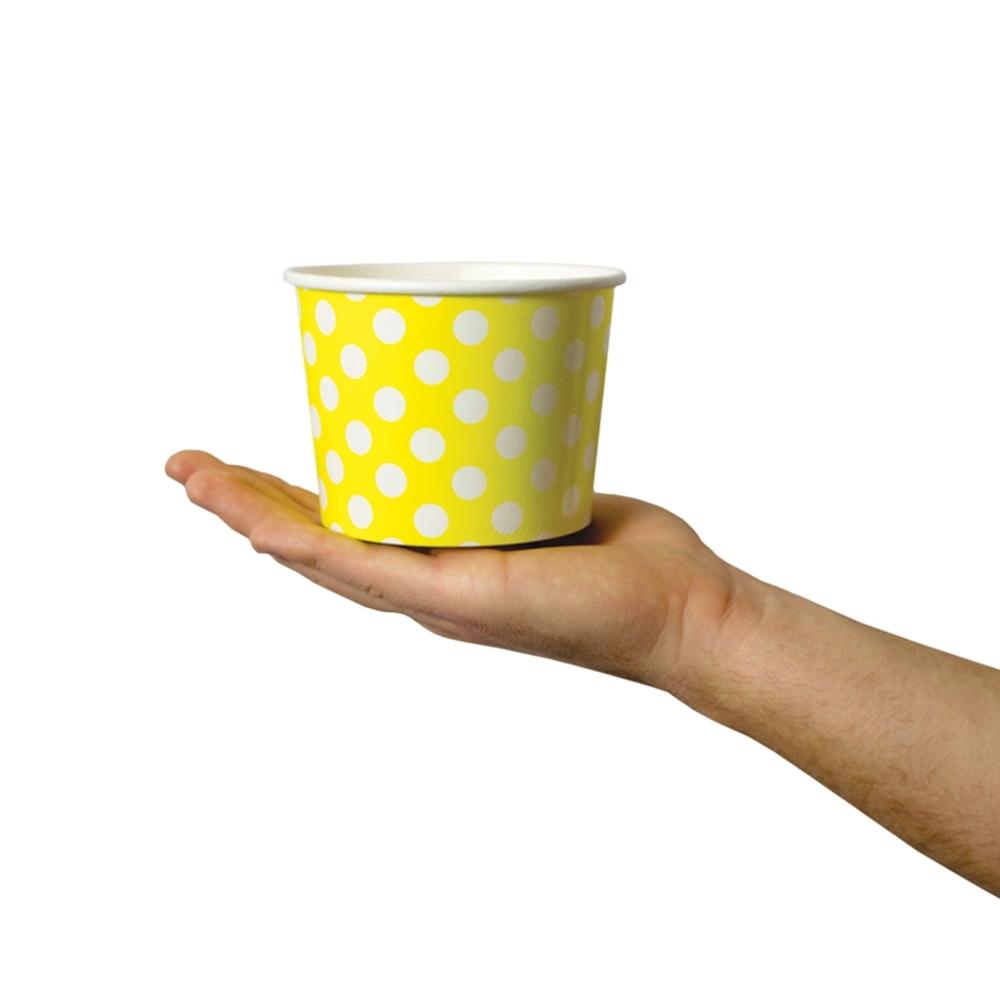 UNIQ® 12 oz Yellow Polka Dotty Ice Cream Cups